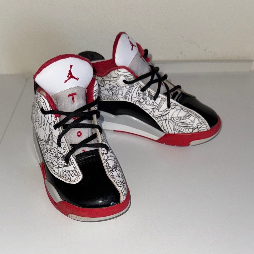 Jordan Kids Black and Red Graphic Sneakers